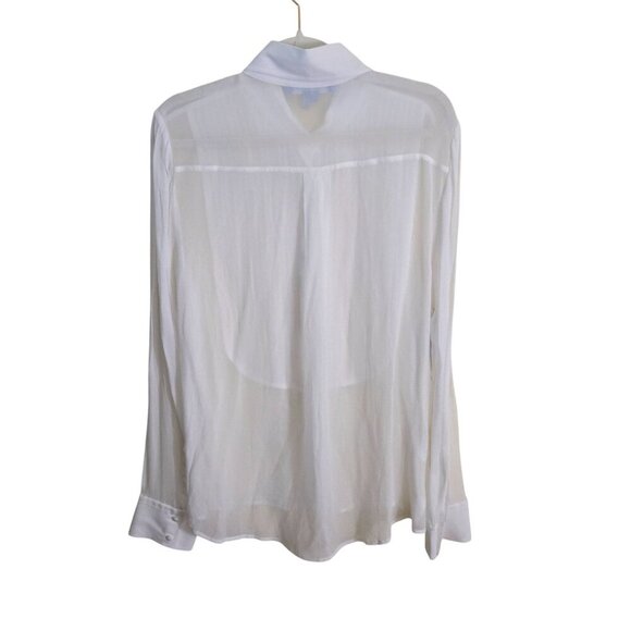 Hillhouse Home NWT The Mellie Top Georgette Ivory Size L - Picture 3 of 8